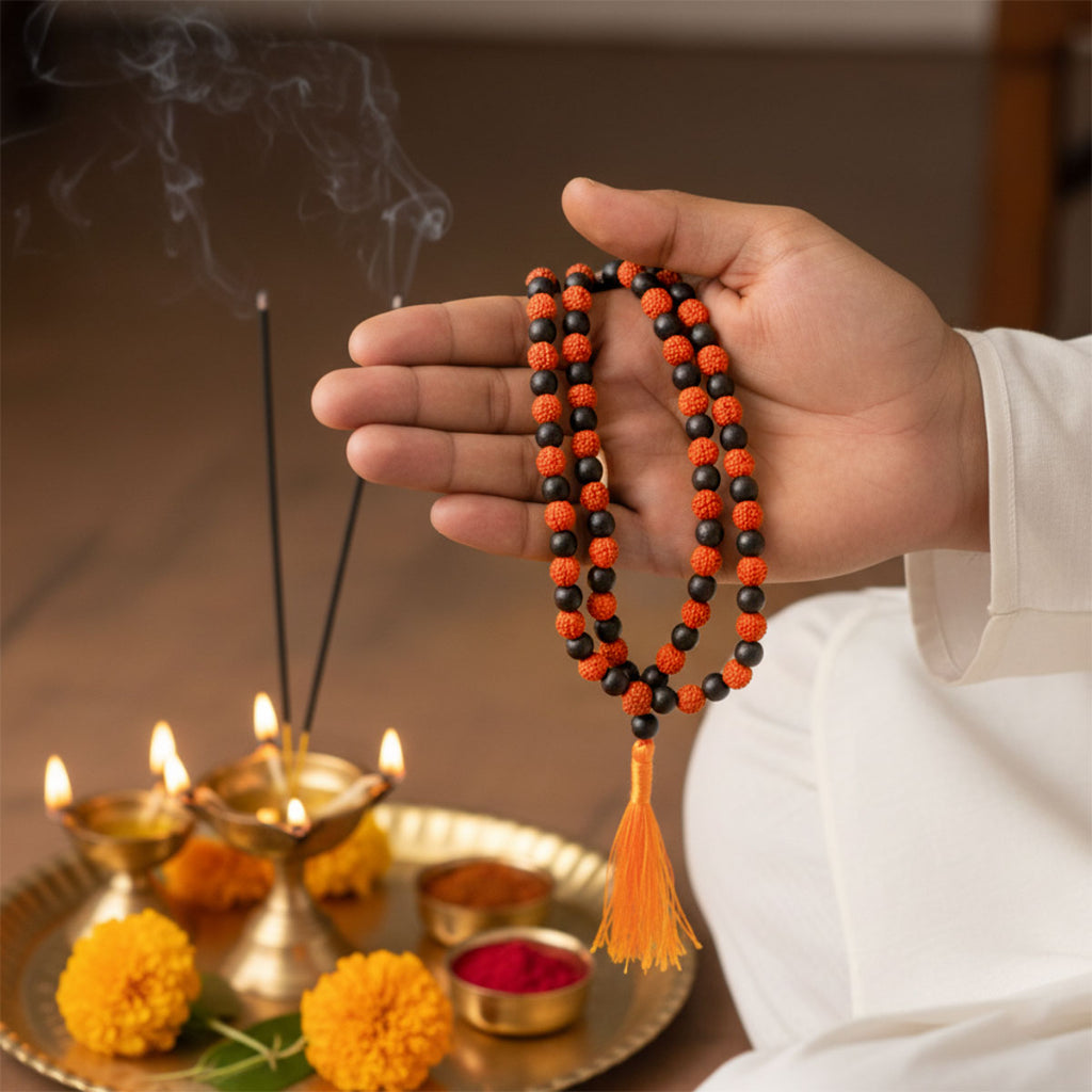 Karungali and Rudraksha Mala